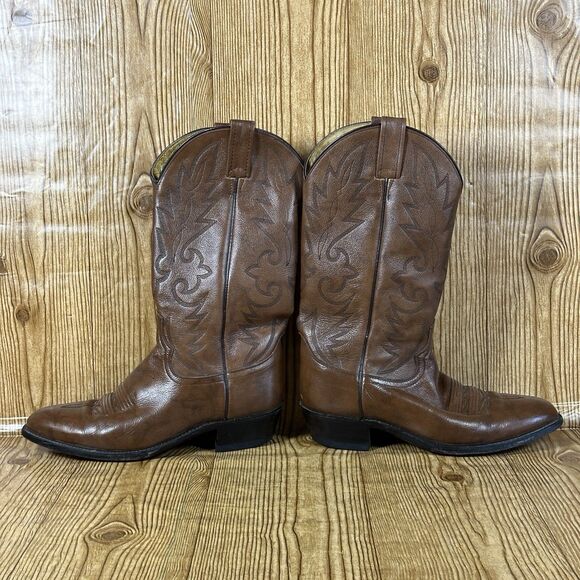 Dan Post Shoes - DAN POST Cowboy Western Boots Size 8 E Classic Brown Leather Boots